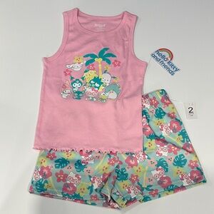 NWT Sanrio Pink and Blue Kids Pajama Set
